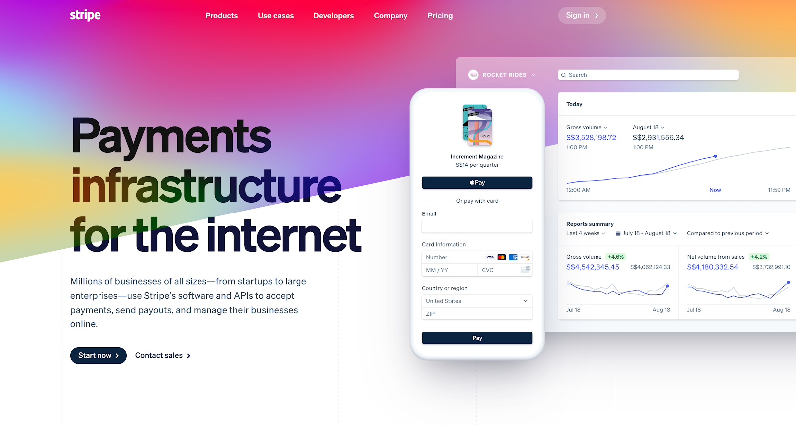 Stripe homepage